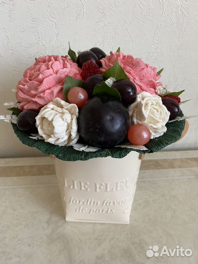 Сладкий букет из зефирной пастилы и маршмелоу