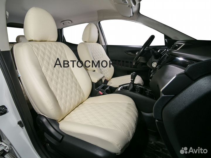 Авточехлы на Nissan Qashqai, 5 шт. экокожа