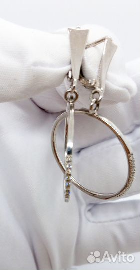 Серьги с природным камнем Золото