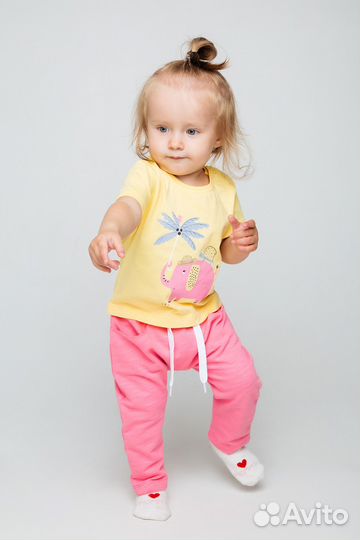 Брюки для девочки Crockid К 4916 клубничное (92)