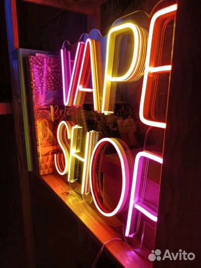 Неоновая вывеска наружная реклама