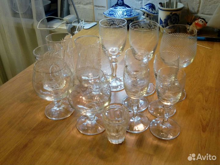 Бокалы,фужеры Богемия хрусталь за все 14шт