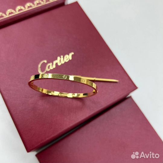 Браслет cartier love жёлтый