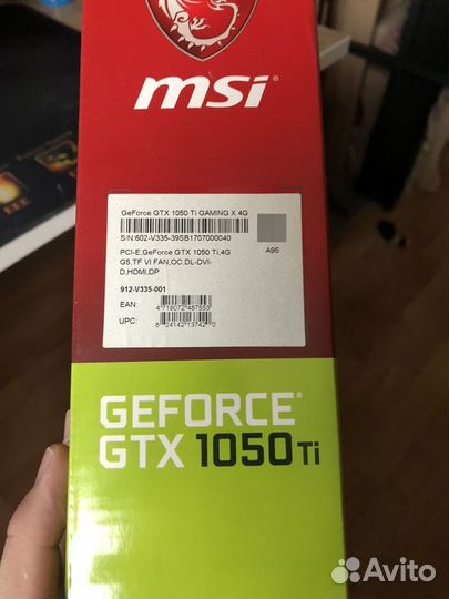 Видеокарта msi gtx 1050 ti 4 gb GamingX