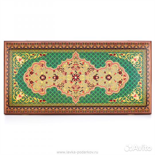 Нарды + шашки Узор зелёный, 50 см