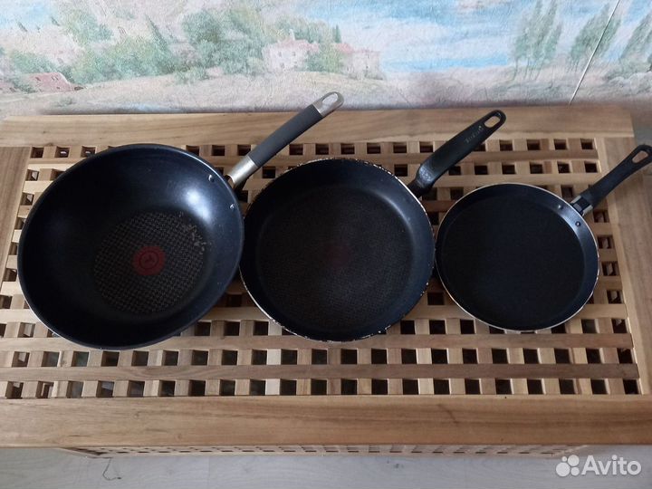 Набор сковород бу tefal 22, 27, 29 для ипотечников