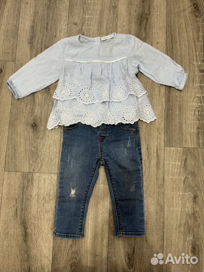 Джинсы zara + блузка