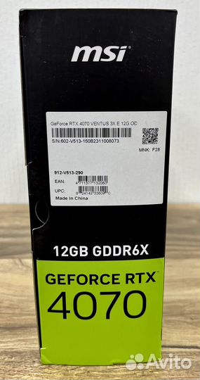 MSI nvidia GeForce RTX 4070 Ventus 3X E oс