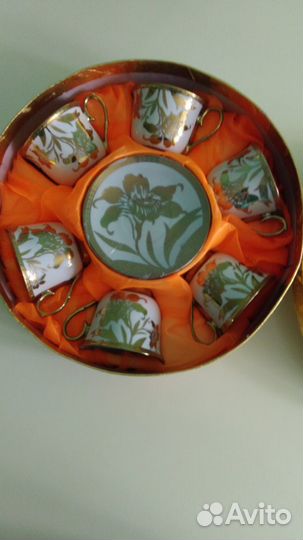 Набор из 6 чашек с блюдцами, новый в упаковке