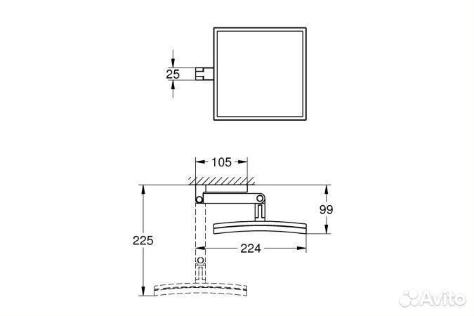 Зеркало косметическое Grohe Selection 40808000