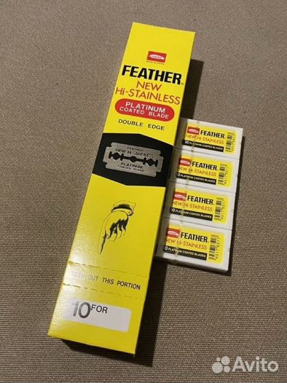 Блок лезвий Feather Platinum (200 шт) 10шт в пачке