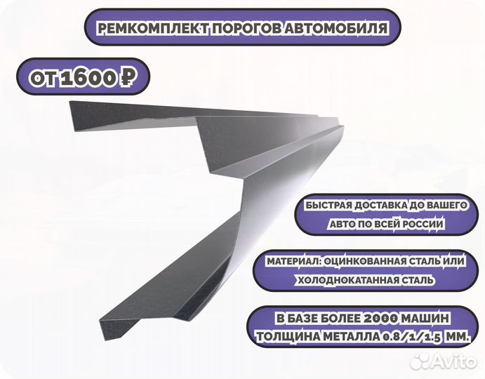 Ремкомплект порогов на автомобиль