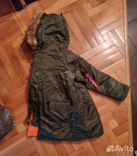 Парка alpha industries n3b аляска зеленая новая
