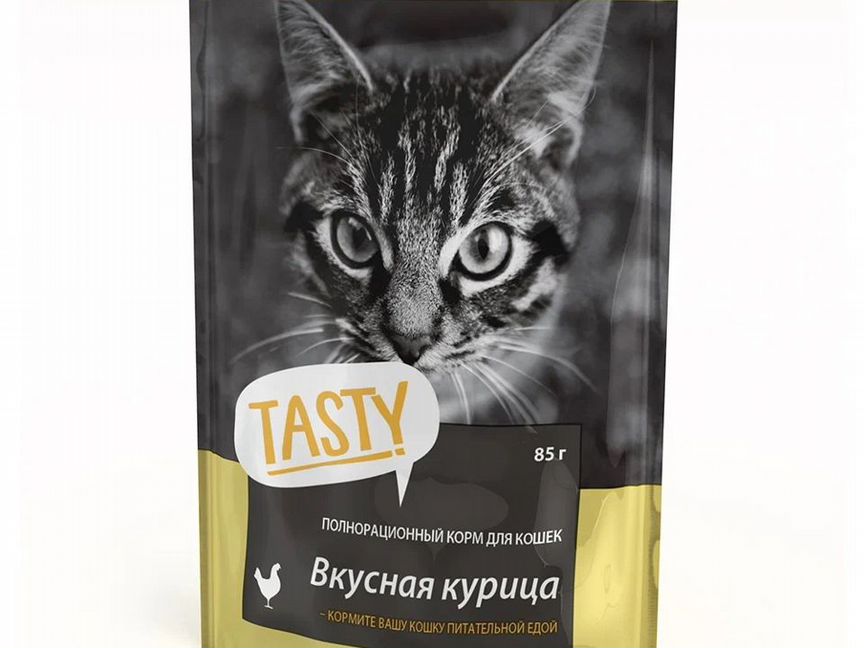 Корм для кошек Tasty Влажный корм с курицей в пауч