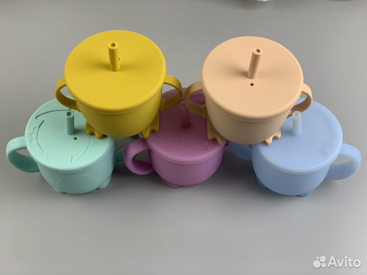 Поильник с трубочкой 2 в 1 непроливайка