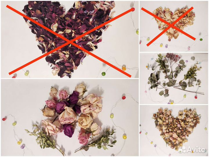 Сухие цветы розы, сухоцветы, лепестки для декора