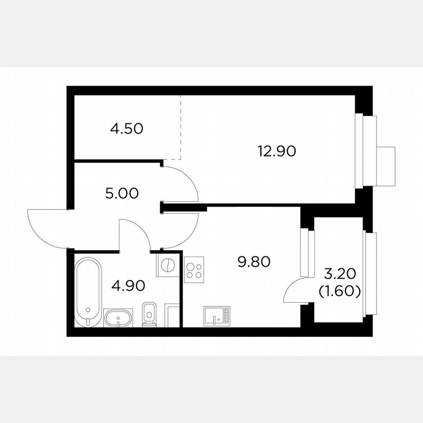 1-к. квартира, 38,7 м², 17/18 эт.
