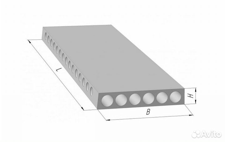 Плита перекрытия пк 69-15-8 6880*1490*220, 3,25т