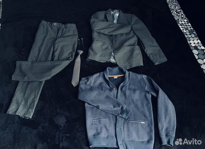 Школьный костюм для мальчика серый 140