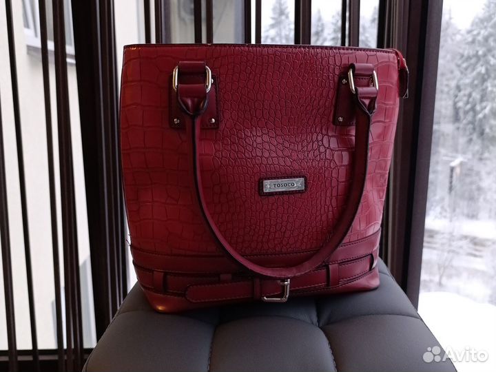 Сумка красная кожзам