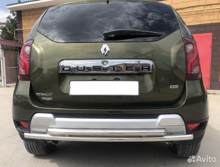 Renault Duster 2017 Защита заднего бампера двойная