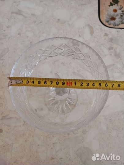 Ваза для фруктов на ножке хрусталь