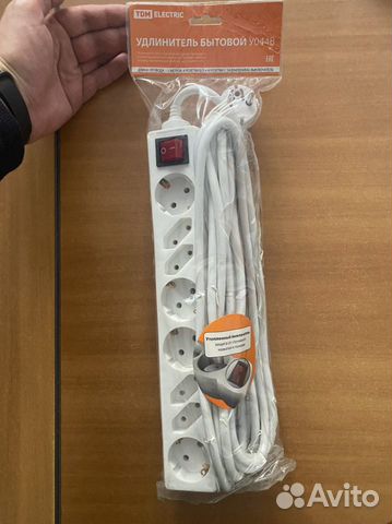 Удлинитель 8 гнезд 5 м з/к