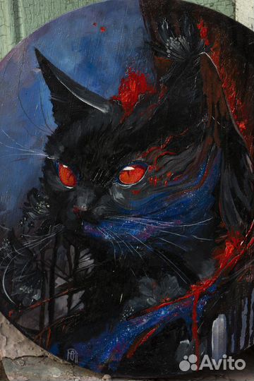 Картина маслом кот