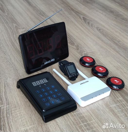 Кнопка вызова персонала, часы, табло, пуль, репите