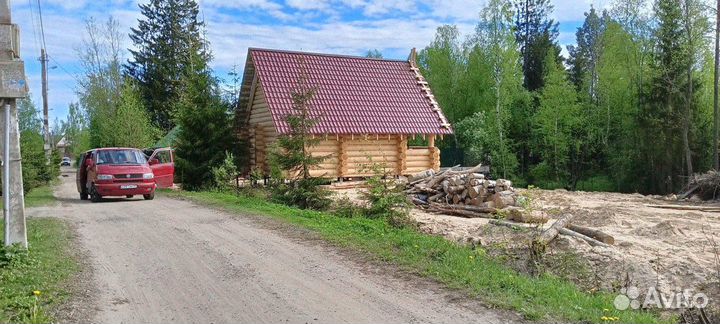 Сруб дома из бревна Не бруса 6х6 с террасой 6х2