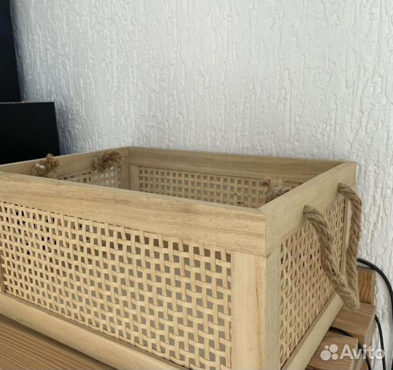 Ящик / корзина / короб плетенный деревянный