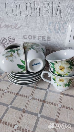 Чайный сервиз. Набор 6шт тарелки и чаш