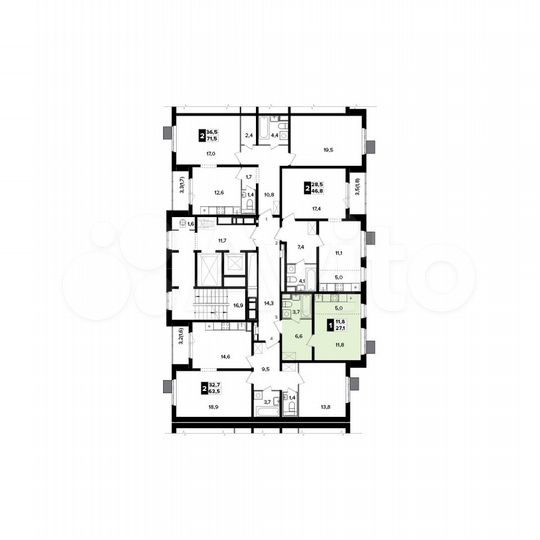 Квартира-студия, 26,7 м², 8/22 эт.