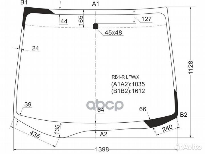 Стекло лобовое honda odyssey 03-08 RB1-R LFW/X XYG