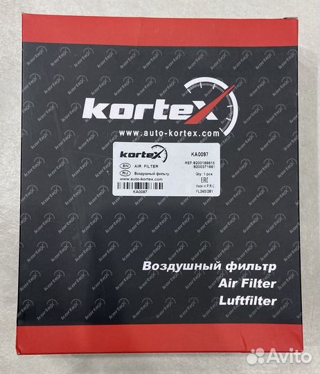 Воздушный фильтр автомобильный kortex KA0097