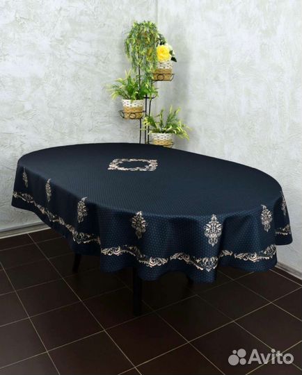 Скатерть овальная водоотталкивающая 220150 см