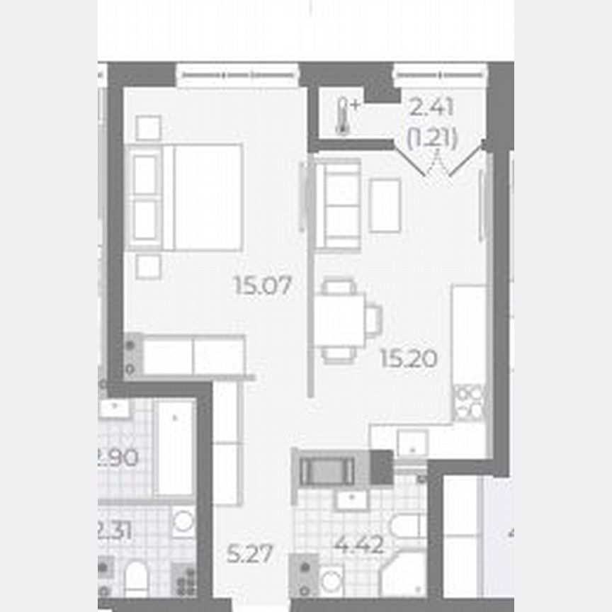1-к. квартира, 41,2 м², 6/8 эт.
