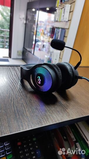 Наушники игровые проводные накладные с RGB подсвет