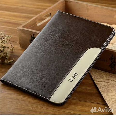 Чехол на iPad с кожаной вставкой
