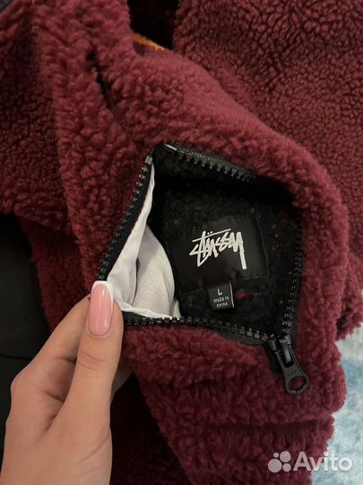 Куртка флиска Sherpa Stussy шерпа Reversible Fire