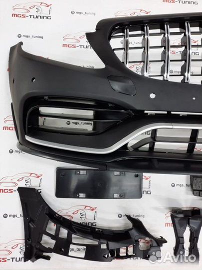 Бампер C63 Edition 1 с решеткой W205 Рест Chrome