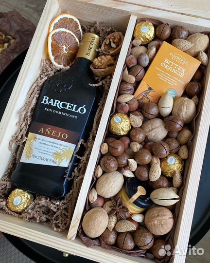 Подарочный набор бокс деревянный