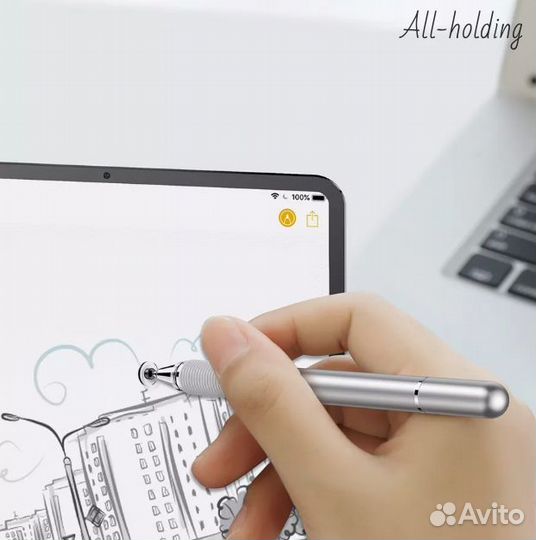 Стилус ручка Baseus серебристая