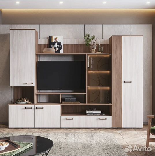 Гостиная Сиена 2,6м шимо темный+светлый, наличие