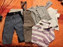 Пакет летние штаны, рубашки,поло на мальчика 80-86