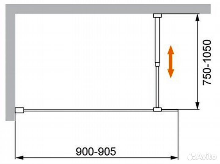 Душевая шторка Cezares liberta-V-1-90/155-C-nero н