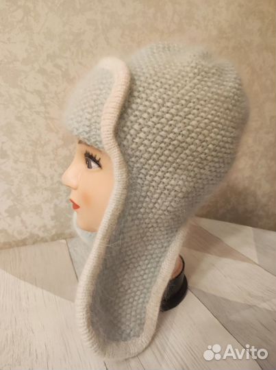 Вязаная шапка ушанка