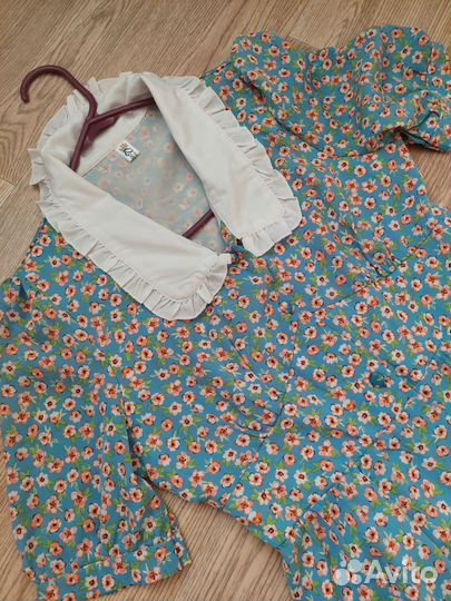 Платье шифоновое с белым воротником