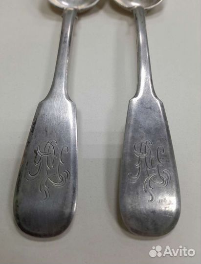 Антикварные столовые ложки серебро 84 проба 19 век