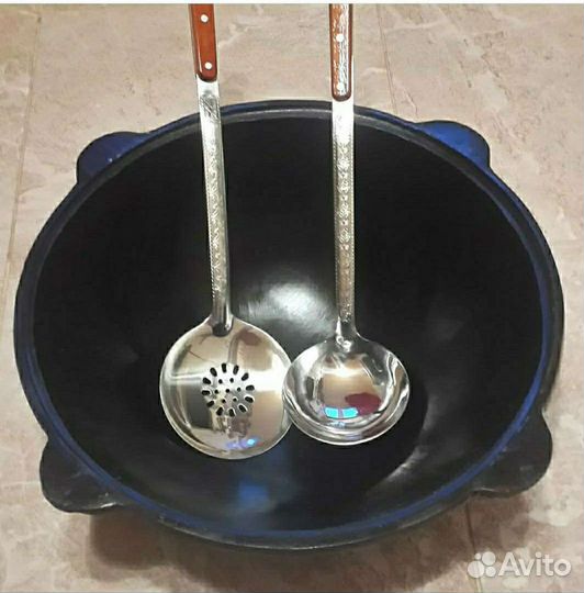 Шумовка + половник (комплект). Казанов нет